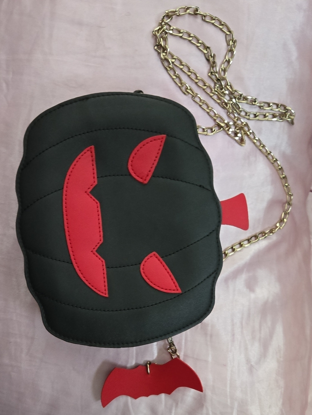 Black and Red Bat Accent Crossbody Bag - Women Bags
